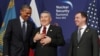 Президенты США Барак Обама, Казахстана - Нурсултан Назарбаев и России - Дмитрий Медведев на встрече во время Саммита по ядерной безопасности. Сеул, 27 марта 2012 года.