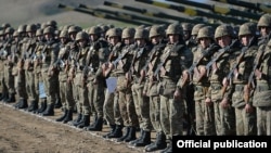 Nagorno-Karabakh - Karabakh Armenian troops pictured after a military exercise, 20Nov2015.
