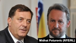 Milorad Dodik, president of Republika Srpska (left), and Bakir Izetbegovic, Bosniak member of the Presidency of Bosnia-Herzegovina, have engaged in a worringly similar war of words to that which launched the 1992-95 war.