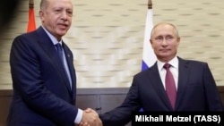 Реджеп Эрдоган и Владими Путин в Сочи 17 сентября 2018