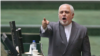 وزیر خارجه ایران در واکنش به شعارها گفته که رهبر جمهوری اسلامی او را «صادق و شجاع» خوانده است. 