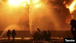 صحنه‌ای از یک آتش‌سوزی قبلی در واحد پتروشیمی ماهشهر