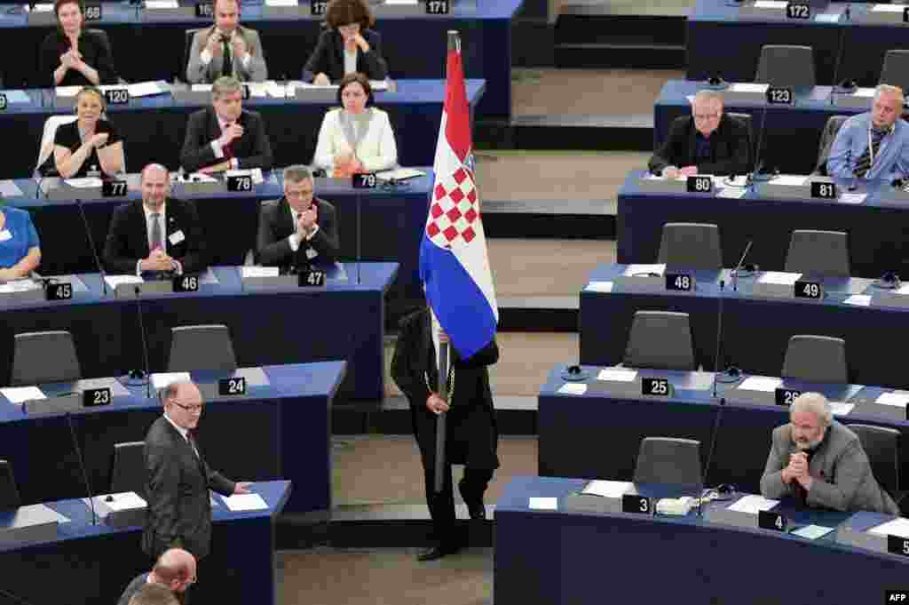 Francuska - Svečanost povodom ulaska Hrvatske u EU, Strasbourg, 1. juli 2013. Foto: AFP / Frederick Florin 