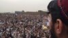 FILE : A Pashtun Tahafuz Movement (PTM) protest in Peshawar in April.