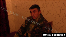 Nagorno-Karabakh - A screenshot of video featuring Elnur Huseynzade, an Azerbaijani soldier caputred by Karabakh Armenian forces, 3Feb2017.