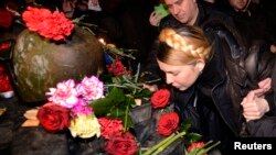 Omagiul adus de Iulia Timoșenko victimelor Pieții Independenței