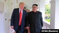 Дональ Трамп и Ким Чен Ын в Сингапуре, 12 июня 2018