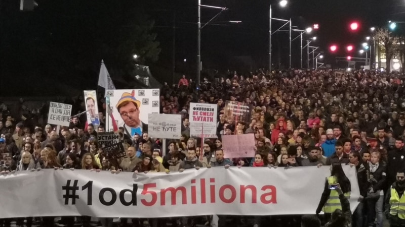 Trinaesti protest '1 od 5 miliona' u Beogradu