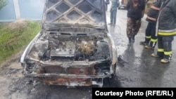 A car with rocket launchers was used to attack the Bagram base on April 9.