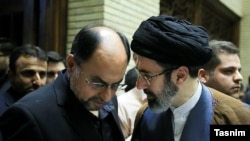 Mojtaba Hosseini Khamenei a son of Ali Khamenei)R) Vahid Haqqanian, Deputy Special Affairs Office of the Supreme Leader of the Islamic Republic. File photo