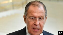 Russian Foreign Minister Sergei Lavrov on March 27 in Tashkent