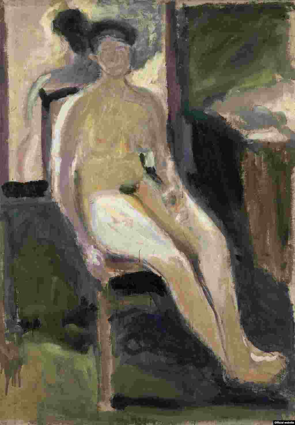 Seated Female Nude, Fall 1908, Tempera on canvas, 166 x 116 cm &copy; Leopold Museum, Vienna