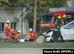 Međunarodna civilna vežba upravljanja posledicama vanrednih situacija „Srbija 2018“, koju su zajednički organizovali NATO i MUP Srbije, Mladenovac, oktobar 2018.