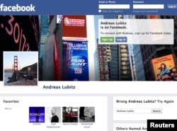 Snimak u međuvremenu obrisane Facebook stranice Andreasa Lubitza