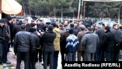 Protesters gather in the village of Nardaran near Baku to demand better gas supply.