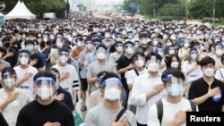 Od 70 do 80 odsto od 16.000 članova udruženja učestvuje u jednodnevnom štrajku, Seul 7 augusta 2020 
