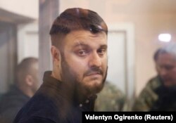 Oleksandr Avakov, the son of Ukrainian Interior Minister Arsen Avakov, at his Kyiv court hearing on November 1.