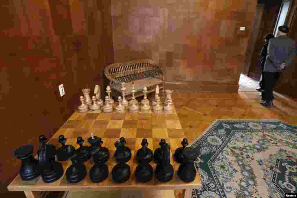 This chess set belonged to the Soviet leader.