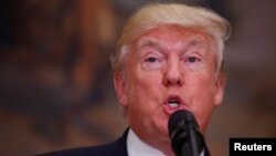 U.S. President Donald Trump speaks after signing an executive order at the White House in Washington, D.C., on June 15.