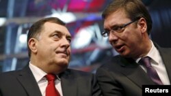 Milorad Dodik i Aleksandar Vučić u Banjaluci, 9. januara 2016. 