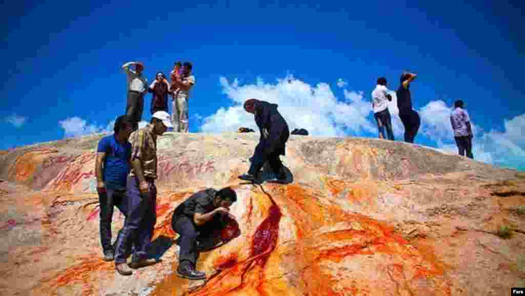 People drink water from the Badab-e Surt natural springs in Mazandaran Province in northern Iran, south of the city of Sari. (Fars)