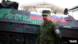 Командир одной из группировок сепаратистов Алексей Мозговой в Луганске, 26 июня