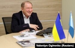 Ilmi Umerov speaks during an interview with Reuters in Kyiv.