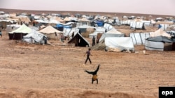 Лагерь для беженцев на границе Иордании и Сирии. 