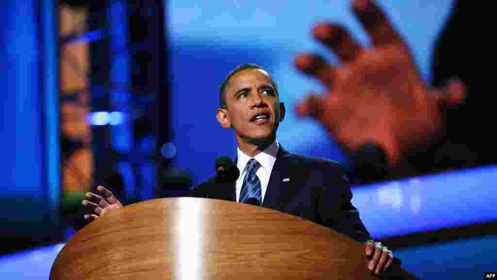 Барак Обама обращается к съезду. Шарлотт, Северная Каролина, 6 сентября 2012 года.