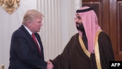 U.S. President Donald Trump met with Saudi Deputy Crown Prince Muhammad bin Salman at the White House in March. (file photo)