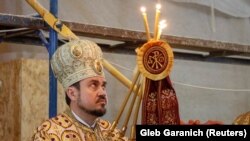 Экзарх Константинопольского патриархата епископ Иларион (Рудник) на богослужении в Киеве