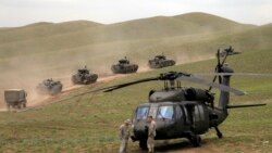 Georgia -- U.S. armored vehicles take part in the joint multinational military exercise, called 'Noble Partner 2018', at a military base near Tbilisi, August 15, 2018