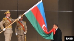 President Ilham Aliyev taking the oath of office