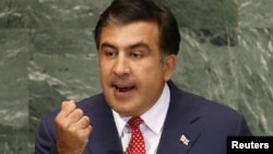 Gürcüstan prezidenti Mixeil Saakaşvili BMT Baş Assambleyasına müraciət edir, 25 sentyabr 2012