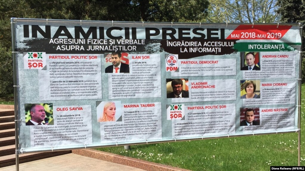 Panoul „Inamicii Presei” realizat de API și CJI, 3 mai 2019