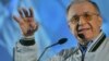 Former Romanian President Ion Iliescu giving a speech in Bucharest in 2004.