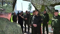 Аляксандр Лукашэнка ў ракетнай брыгадзе ў Асіповіцкім раёне падчас сумесных ядзерных вучэньняў з Расеяй. 21 траўня 2026 году. Ілюстрацыйнае фота 