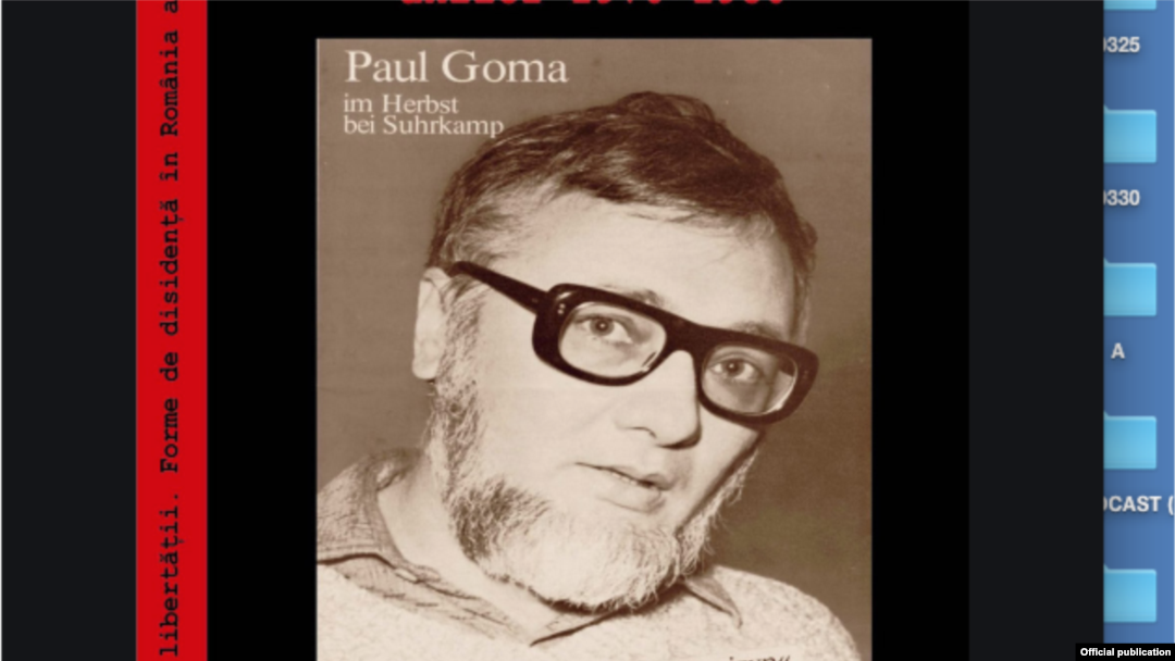 Detaliu de pe un afiș promoțional al editurii Surhkamp din 1972 - „În toamnă la Surhkamp: Paul Goma, un Soljenițîn al României”.