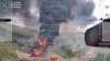 Russia - Ukraine Security Service (SBU) video of Operation Spiderweb drone attack on Russian aircraft at air bases - screen grab 3