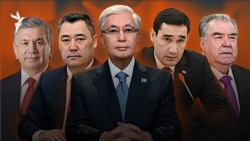 Коллаж. Раҳбарони панҷ кишвари Осиёи Марказӣ (аз чап ба рост): Шавкат Мирзиёев, Содир Ҷабборов, Қосимҷомарт Тоқаев, Сардор Бердимуҳаммадов ва Эмомалӣ Раҳмон