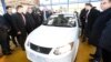 Armenia - Prime Minister Nikol Pashinian inspects a car assembled by an Armenian-Iranian joint venture in Vanadzor, December 22, 2018.