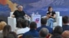 Armenia - Prime Minister Nikol Pashinian and his wife Anna Hakobian hold a meeting as part of her "Getting Educated Is Fashionable” campaign.