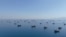 FILE PHOTO: A drone view of vessels anchored in the Strait of Hormuz as seen from Musandam