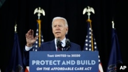 Democratic presidential candidate, former Vice President Joe Biden speaks during an event, Thursday, June 25, 2020, in Lancaster, Pa.