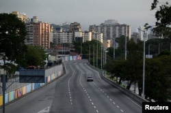 Пустыя вуліцы Каракаса пасьля ўдару ЗША