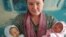 Farida Ghozieva with her newborn twin girls. She believes she also gave birth to a third child. 