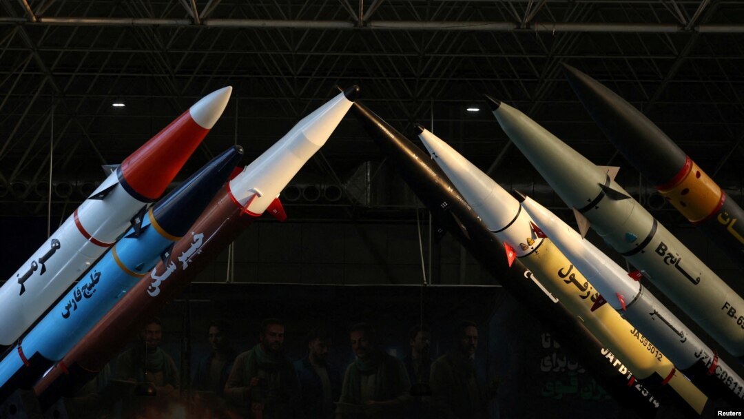 Iranian missiles are displayed at the Islamic Revolutionary Guards Corps (IRGC) Aerospace Force Museum in Tehran. (file photo)