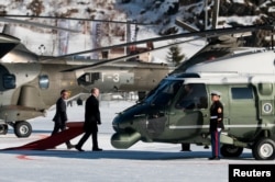 Helikopteri me të cilin udhëtoi Trumpi nga Cyrihu në Zvicër.