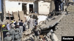 The scene of an October 2010 bomb attack in Tikrit