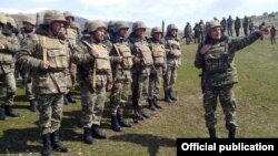 Armenia -- Soldiers pictured during a military exercise in Tavush, March 26, 2019.